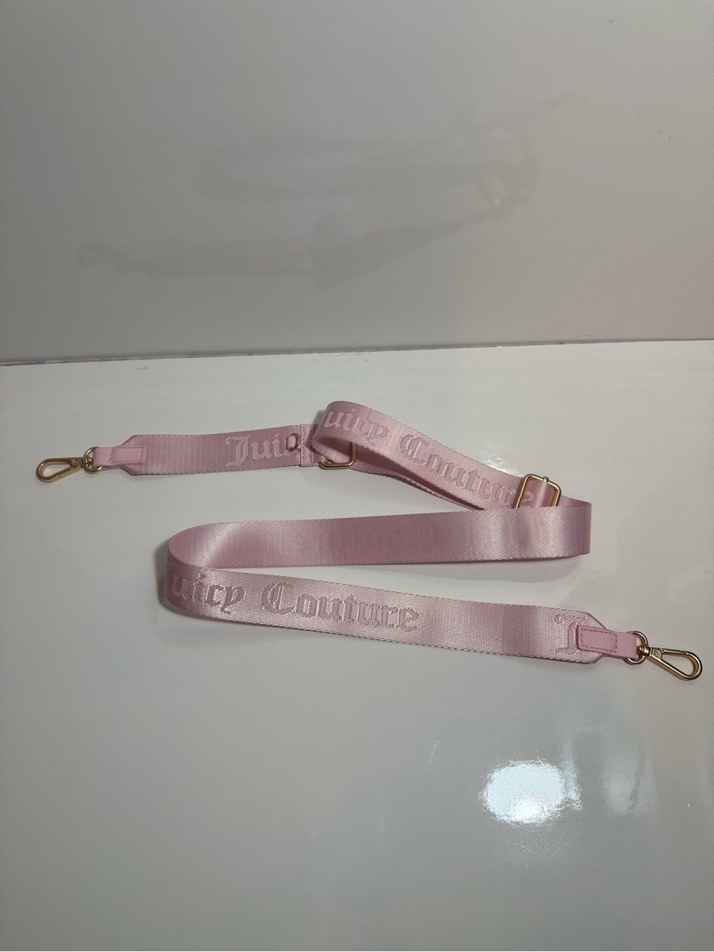 Pink Juicy Couture Nylon Cross Body Bag Strap With Gold Hardware
